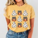 XXXL Mustard Mini Ghosts And Pumpkins Western Witch Halloween Limited Edition Comfort Colors Tee