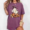Small Berry Red Ghost On Pumpkin Wine Western Witch Meme Halloween Costume Graphic Comfort Colors Tee