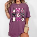 Medium Berry Red Coquette Bow Cowboy Ghost Vintage Western Witch Aesthetic Meme Halloween Costume Comfort Colors Tee