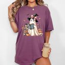 Medium Berry Red Book Lover Ghost Skeleton Vintage Western Witch Aesthetic Meme Halloween Costume Comfort Colors Tee