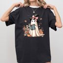 XXXL Black Book Lover Ghost Skeleton Vintage Western Witch Aesthetic Meme Halloween Costume Comfort Colors Tee