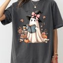 Medium Pepper Dark Gray Book Lover Ghost Skeleton Vintage Western Witch Aesthetic Meme Halloween Costume Comfort Colors Tee