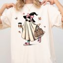  Fancy Ghost Coffee Western Witch Aesthetic Meme Halloween Costume Comfort Colors Tee