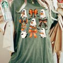 XXXL Moss Dark Green Cute Ghosts Book Lover Western Witch Halloween Costume Aesthetic Meme Comfort Colors Tee