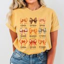 Large Mustard Bible Verse Bow Ribbon Christian Fall Western Witch Meme Halloween Costume Comfort Colors Tee