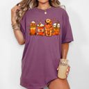 XXXL Berry Red Coffee Lover Dog Golden Retriever Halloween Skeleton Western Witch Meme Costume Comfort Colors Tee