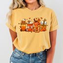 XXXL Mustard Coffee Lover Dog Golden Retriever Halloween Skeleton Western Witch Meme Costume Comfort Colors Tee