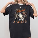 Large Black Howdy Ghouls Halloween Cowboy Skeleton Western Witch Meme Costume Inspired Comfort Colors Tee