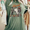 Small Moss Dark Green Howdy Ghouls Halloween Cowboy Skeleton Western Witch Meme Costume Inspired Comfort Colors Tee