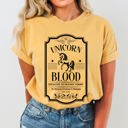 Medium Mustard Unicorn Blood Vintage Western Witch Meme Halloween Costume Occult Dark Fantasy Comfort Colors Tee