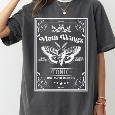 Moth Wings Vintage Western Witch Aesthetic Meme Halloween Costume Comfort Colors Tee