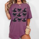 XXL Berry Red Mini Witch Hats Bows Western Witch Aesthetic Meme Halloween Costume Comfort Colors Tee