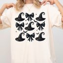 XXL Ivory Cream Mini Witch Hats Bows Western Witch Aesthetic Meme Halloween Costume Comfort Colors Tee