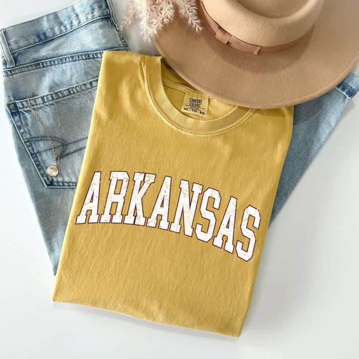 Arkansas Football Game Day Tailgate State Pride Featuring Classic University Heraldry Comfort Colors Tee