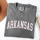 Small Pepper Dark Gray Arkansas Football Game Day Tailgate State Pride Featuring Classic University Heraldry Comfort Colors Tee
