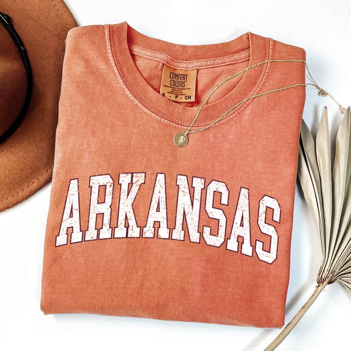 Arkansas Football Game Day Tailgate State Pride Featuring Classic University Heraldry Comfort Colors Tee