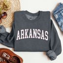Small Dark Gray Heather Arkansas Football Game Day Tailgate Party University Spirit State Pride Sweatshirt