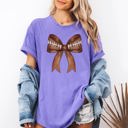 XL Violet Purple Football Coquette Girly Sports Game Day Big Game Touchdown Tailgate Party Comfort Colors Tee