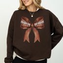 XXXL Dark Chocolate Brown Football Coquette Girly Sports Game Day Big Game Touchdown Tailgate Party Sweatshirt