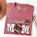 Small Crimson Red Football Mom Game Day Big Game Tailgate Party Sports Enthusiast Comfort Colors Tee