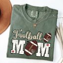 Small Moss Dark Green Football Mom Game Day Big Game Tailgate Party Sports Enthusiast Comfort Colors Tee