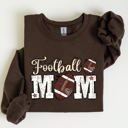 Large Dark Chocolate Brown Football Mom Tailgate Party Game Day Big Game Touchdown Fan Gear Team Sweatshirt