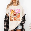 XXXL Ivory Cream Football Floral Girly Sports Game Day Tailgate Touchdown Big Game Theme Comfort Colors Tee