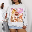 XXL Ash Light Gray Football Floral Girly Sports Game Day Big Game Touchdown Tailgate Party Sweatshirt
