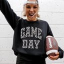 Small Black Game Day Checkered Football Tailgate Party Touchdown Sports Big Game Graphic Sweatshirt