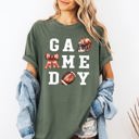 XXXL Moss Dark Green Game Day Coquette Ribbon Girly Football Sports Big Game Touchdown Tailgate Party Comfort Colors Tee