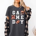 XXL Pepper Dark Gray Game Day Coquette Ribbon Girly Football Sports Big Game Touchdown Tailgate Party Comfort Colors Tee