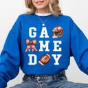 XL Royal Blue Game Day Coquette Ribbon Girly Football Sports Big Game Touchdown Tailgate Party Sweatshirt