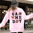 Medium Light Pink Game Day Coquette Ribbon Girly Football Sports Big Game Touchdown Tailgate Party Sweatshirt
