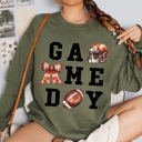 XXXL Military Green Game Day Coquette Ribbon Girly Football Sports Big Game Touchdown Tailgate Party Sweatshirt