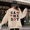 XXL Sand Game Day Coquette Ribbon Girly Football Sports Big Game Touchdown Tailgate Party Sweatshirt