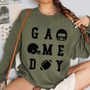 Small Military Green Game Day Football Helmet Tailgate Big Game Celebration Graphic Fan Experience Sweatshirt