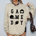 Large Sand Game Day Football Helmet Tailgate Big Game Celebration Graphic Fan Experience Sweatshirt