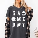 Medium Pepper Dark Gray Game Day Football Helmet Tailgate Party Touchdown Big Game Sports Fan Edition Comfort Colors Tee