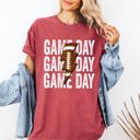 Large Crimson Red Game Day Lightning Bolt Football Graphic Design For Tailgate Party Theme Comfort Colors Tee