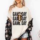 Large Ivory Cream Game Day Lightning Bolt Football Graphic Design For Tailgate Party Theme Comfort Colors Tee