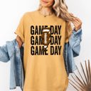 Medium Mustard Game Day Lightning Bolt Football Graphic Design For Tailgate Party Theme Comfort Colors Tee