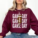 Large Maroon Game Day Lightning Bolt Football Sports Big Game Touchdown Tailgate Party Sweatshirt