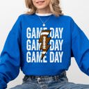 Medium Royal Blue Game Day Lightning Bolt Football Sports Big Game Touchdown Tailgate Party Sweatshirt