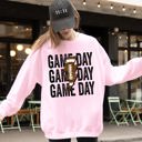 Small Light Pink Game Day Lightning Bolt Football Sports Big Game Touchdown Tailgate Party Sweatshirt