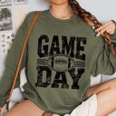 Large Military Green Game Day Varsity Football Tailgate Party Big Game Touchdown Celebration Sweatshirt