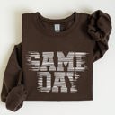 Small Dark Chocolate Brown Game Day Vintage Football Sports Big Game Touchdown Tailgate Party Crew Sweatshirt