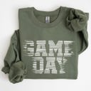 Large Military Green Game Day Vintage Football Sports Big Game Touchdown Tailgate Party Crew Sweatshirt