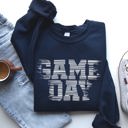Large Navy Game Day Vintage Football Sports Big Game Touchdown Tailgate Party Crew Sweatshirt