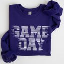 Large Purple Game Day Vintage Football Sports Big Game Touchdown Tailgate Party Crew Sweatshirt
