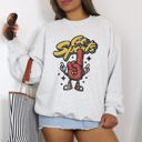 XL Ash Light Gray Go Sports Foam Finger Funny Football Baseball Soccer Basketball Tailgate Party Sweatshirt